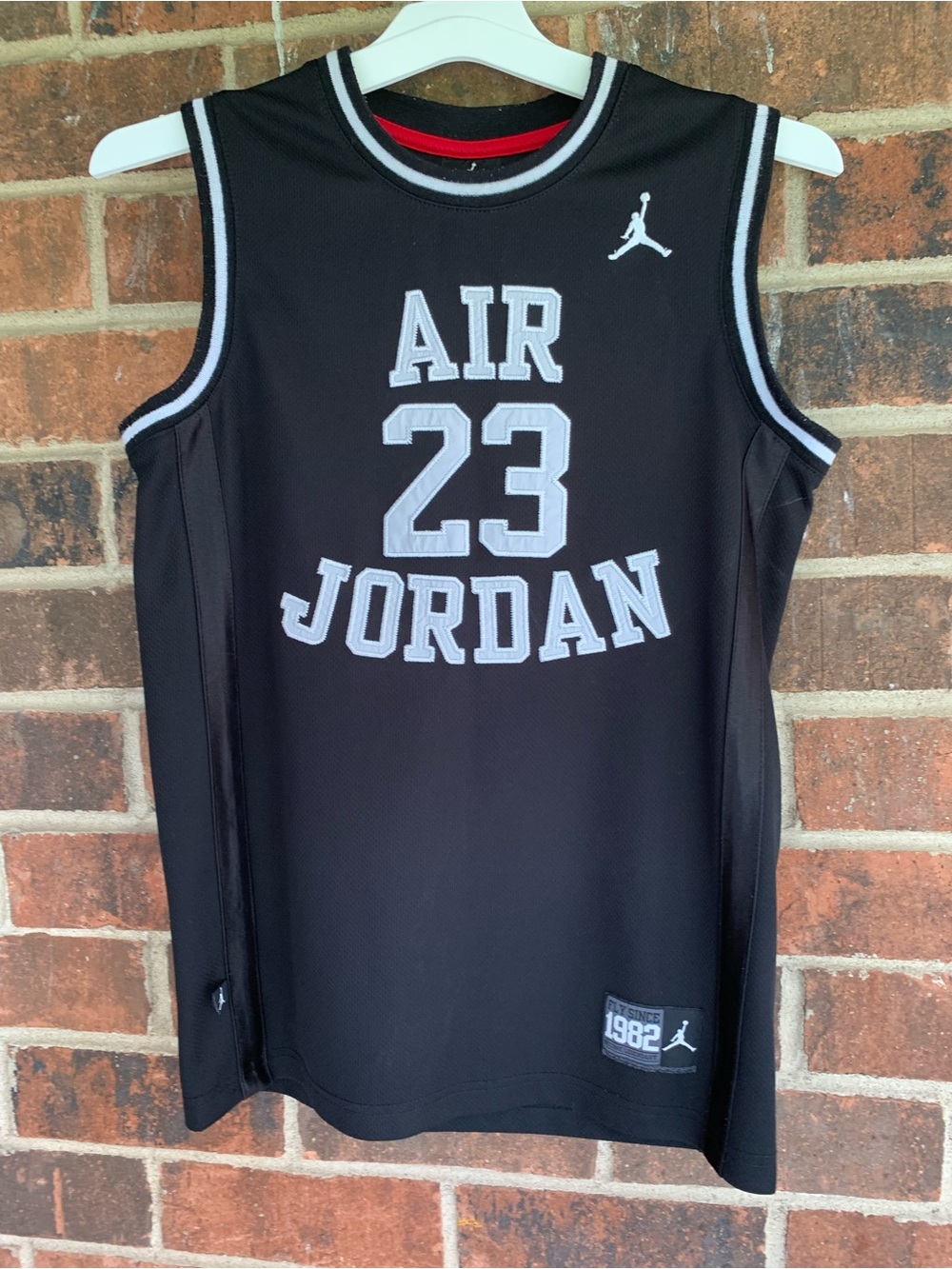 Jordan Black & White 'Air 23' Kids Basketball Jersey